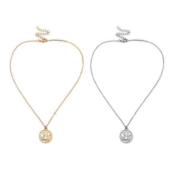 Antique Style//Ancient Angle Coins Cupid Necklace5 - Picture 5 of 5